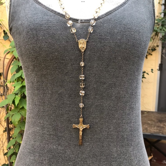 Exceptionally Beauteous! Vintage Catamore 925 Quartz Crystal Rosary 56.7g 30” - Picture 10 of 12